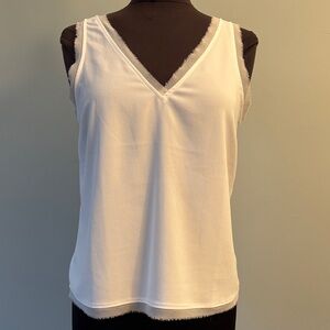 Halogen White Sleeveless Tank Top
